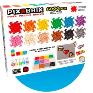 Pixel Art, Kit 6.000 piezas de colores surtidos Gama Media – Pix Brix