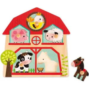 Puzle sonoro encajable 6 animales de la granja – Janod
