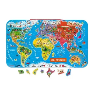 Janod Puzzle Magnético Atlas Mundial Español