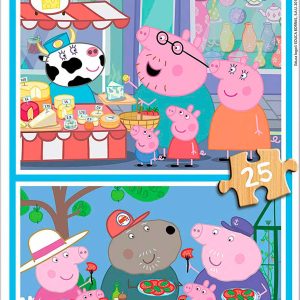 Puzzle Peppa Pig 2×25 Piezas Madera (EDUCA)