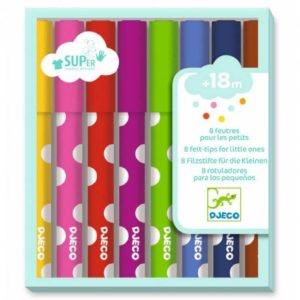 Rotuladores 8 und. superlavables + 18 meses (DJECO)
