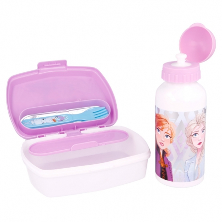 Set Frozen II vuelta al cole 3 piezas (botella, sadwichera y cubiertos) (STOR) - Imagen 2