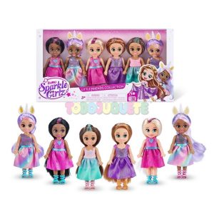 Set 6 Mini Princesas 12 cm Sparkle Girlz Little