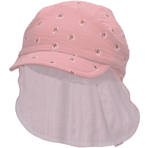 Sterntaler Gorra de visera con cuello de flores rosa palo