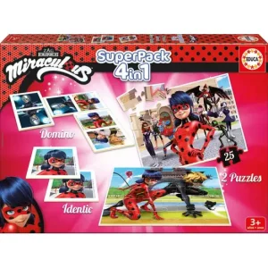 Superpack 4 en 1 Ladybug Prodigiosa (EDUCA)