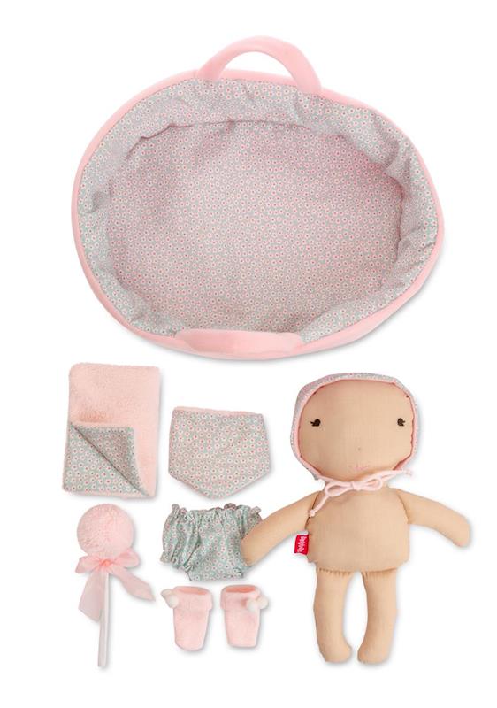 Muñeca de trapo 28 cm. Primera Infancia con capazo (BERJUAN) - Imagen 2