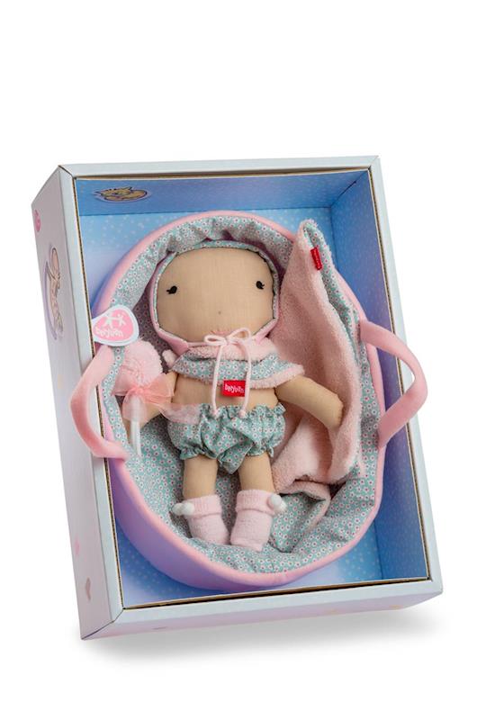 Muñeca de trapo 28 cm. Primera Infancia con capazo (BERJUAN) - Imagen 3