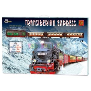 Tren Expreso Transiberiano metálico con luz