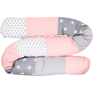 Ullenboom almoada de lactancia rosa y gris 200 cm