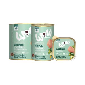 ALIMENTO HÚMEDO DE PAVO CON CALABACÍN PARA PERRO ADULTO WOW 400 GR